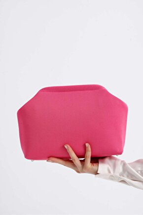 Heybes Kadın Pembe Clutch Portföy El Çantası