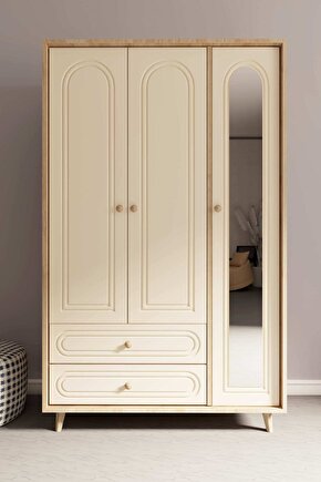 İda 3 Kapılı Bohem Gardırop Safir Meşe-Vizon Bej