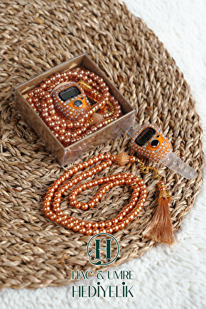 Taşlı Zikirmatik ve İnci Tesbih Seti | Mevlüd Hac Umre Davet Organizasyon Hediyesi | 10 Adet Set