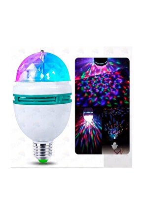16 Renkli Disko Ampülü Hareketli 360 Derece