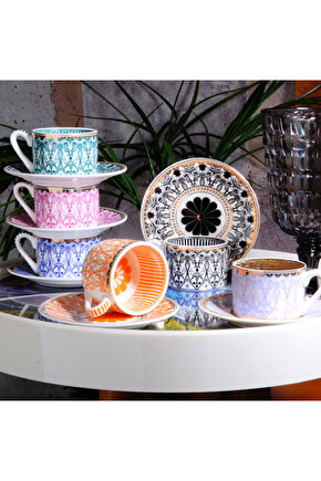 Porselen 6lı 90cc Fincan Takımı