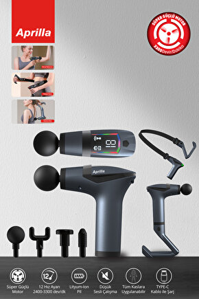 Afm-2898 Yeni Nesil Ekranlı Şarjlı Profesyonel Tüm Vücut Masaj Tabancası Çok Fonksiyonlu Masaj Aleti