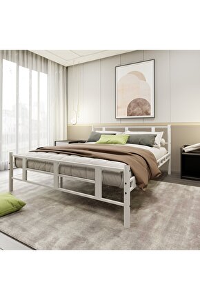 Lotus Çift Kişilik Metal Karyola A Kalite, Ses Çıkarmaz ,Ölçülü Model Karyola