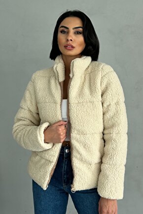 Peluş kabartma teddy şişme mont