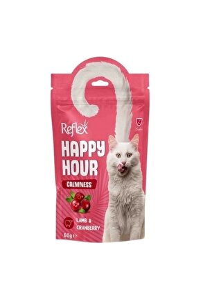 Happy Hour Kuzu Etli ve Kızılcıklı Sakinleşmeyi Destekliyici Kedi Ödülü 60 Gr