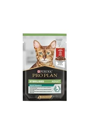 Pro Plan Sığır Etli Pouch Kısırlaştırılmış Konserve Kedi Maması 85 Gr 1 Adet