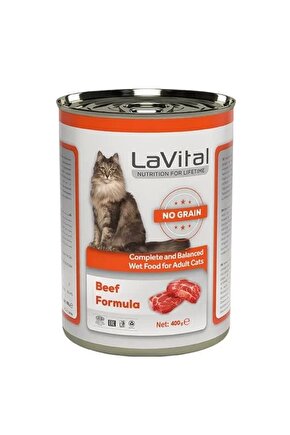 Lavital Adult Tahılsız Biftekli Yetişkin Konserve Kedi Maması 400 Gr