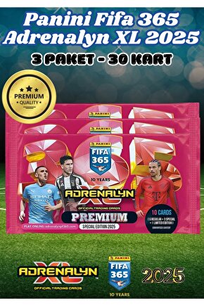 Panini Premium FIFA 365 Adrenalyn XL 2025 Oyuncu Kartı - Premium Futbolcu Kartları - 3 Paket