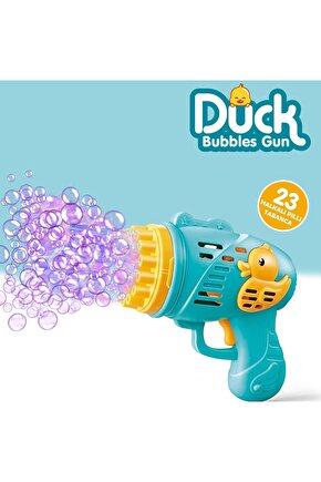 Pilli Ördek Köpük Tabancası - Baloncuk Tabancası - Köpüklü Silah - Baloncuk Oyunu - Mavi