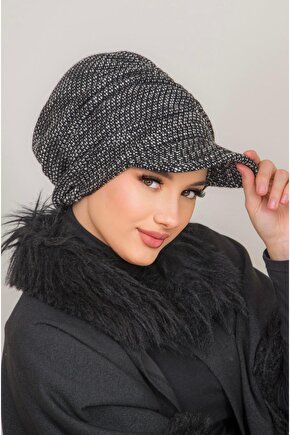 Siyah Melanj Tesettür Şapka