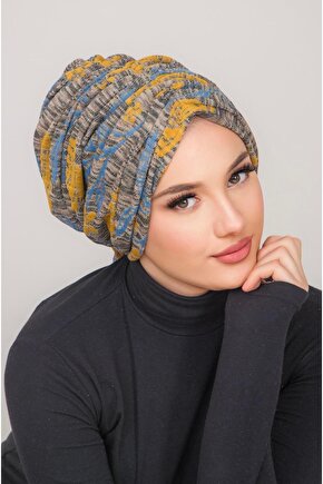 Gri Hardal Desenli Tokalı Bone