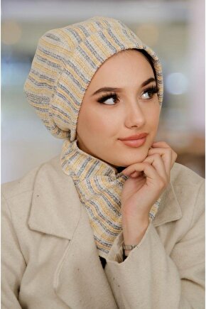 Kemik Çizgili Tesettür Bere Ve Etol Takım