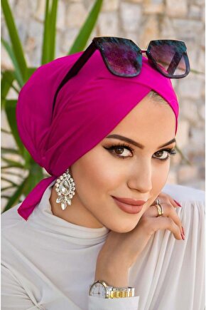 Fuşya Çapraz Bone  Deniz - Havuz Bonesi