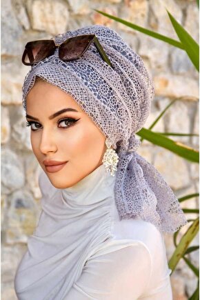 Gri Dantel Tokalı Bone