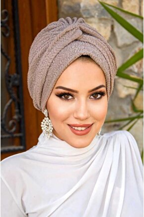 Taş Rengi Burgu Detaylı Düğüm Bone