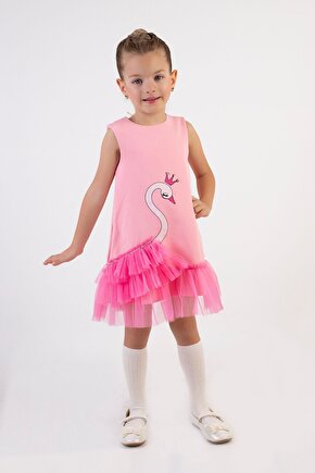 Kız Bebek Kız Çocuk Doğum Günü Parti Düğün Elbise Kolsuz Fırfırlı Tüllü Tütülü Tütü Astarlı