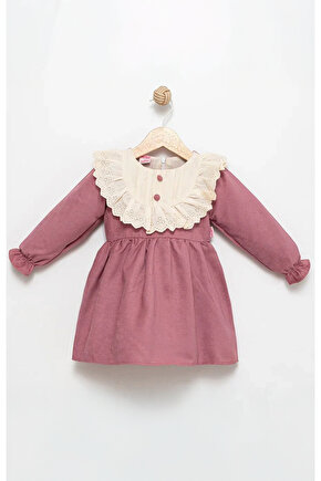 Kız Bebek Elbise Kız Çocuk Elbise Doğum Günü Parti Düğün Süet Uzun Kollu Astarlı Elbise