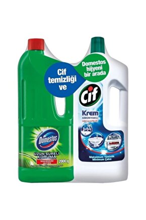 Ultra Çamaşır Suyu Dağ Esintisi 2 Kg + Cif Krem Amonyaklı 1500 Ml