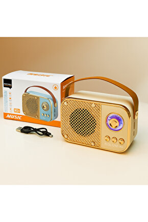 M24 ŞARJLI BLUETOOTH HOPARLÖR 5W MİNİ RADYO SD KART USB GİRİŞLİ SES BOMBASI TWS ÖZELLİKLİ