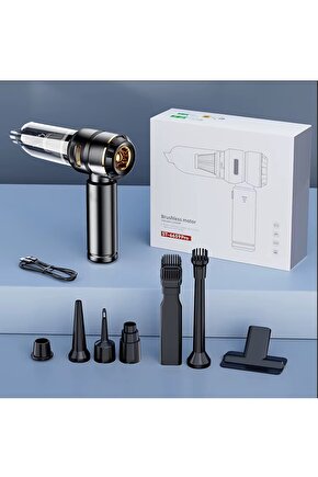 ŞARJLI KABLOSUZ MİNİ ARAÇ SÜPÜRGESİ 100W 15000PA YÜKSEK VAKUM MAKİNESİ HURÇ ŞİŞME YATAK VAKUMLAMA