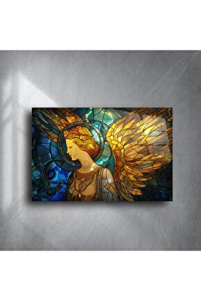 Altın Kanatlı Melek Cam Tablo