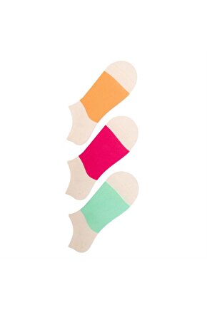 3 Çift Desenli Kadın Babet Çorap