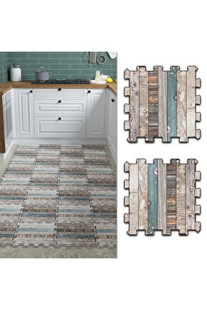 Puzzle Halı Desenli Yumuşak Mutfak Halısı Thm18a | Yapboz Halı | Puzzle Halı
