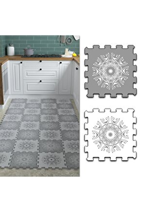 Suya Dayanıklı Dekoratif Mutfak Halısı Thm12 | Yapboz Halı | Puzzle Halı