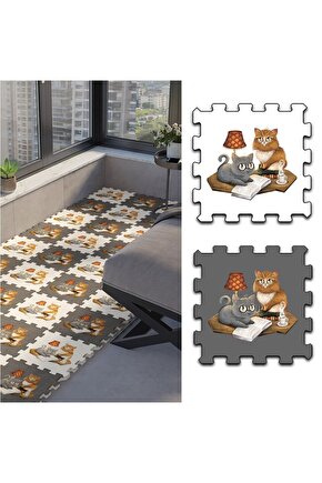 Yumuşak Hayvan Desenli Balkon Yer Halısı Thb8 | Yapboz Halı | Puzzle Halı