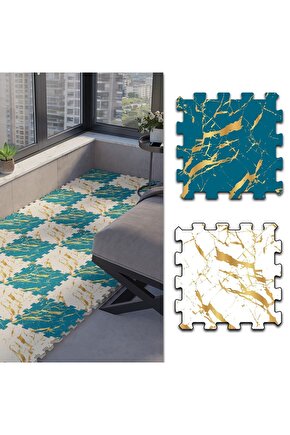 Mermer Desenli Cam Balkon Yer Halısı Yhb27 | Yapboz Halı | Puzzle Halı