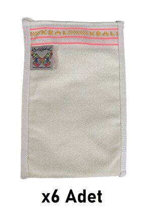 Kelebek Beyaz Kral Kese Süper Kalın Çok Sert Banyo Hamam Kesesi 6 Adet