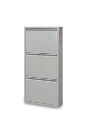 3’lü Metal Ayakkabılık Geniş Gri | Göz Alıcı Tasarım ve Pratiklik