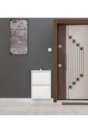 2’li Metal Ayakkabılık (Beyaz) | Kolay Kurulum, Dayanıklı Yapı