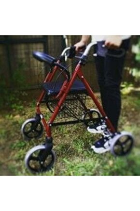 Tekerlekli, Frenli, Oturaklı, Sepetli, Hasta Yardım Yürümeç Rollator Poylin