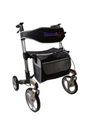 Rr-04 Çantalı Lüks Gri Rolatör Alüminyum Katlanır