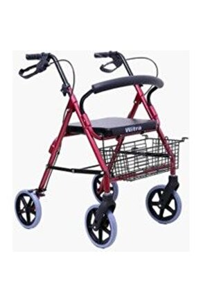 4 Tekerlekli Frenli Sepetli Rolatör Walker Yürüteç