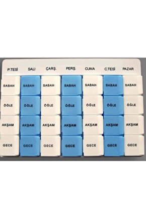 İlaç Saklama Kutusu Tapbox - 7 Günlük - 28 Gözlü