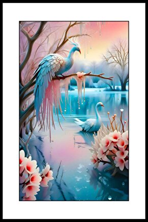 Cennet Kuşları Digital Art ( ÇERÇEVESİZ - ÇERÇEVE YOKTUR ) ( ULTRA HD ) FOLYO AFİŞ - POSTER