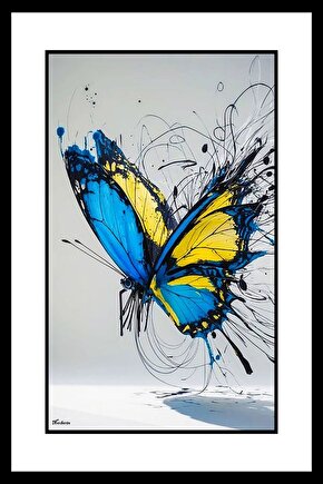 Uçan Kelebek Digital Art ( ÇERÇEVESİZ - ÇERÇEVE YOKTUR ) ( ULTRA HD ) FOLYO AFİŞ - POSTER