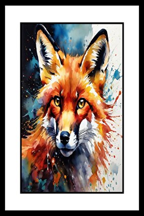 Vahşi Tilki Digital Art ( ÇERÇEVESİZ - ÇERÇEVE YOKTUR ) ( ULTRA HD ) FOLYO AFİŞ - POSTER