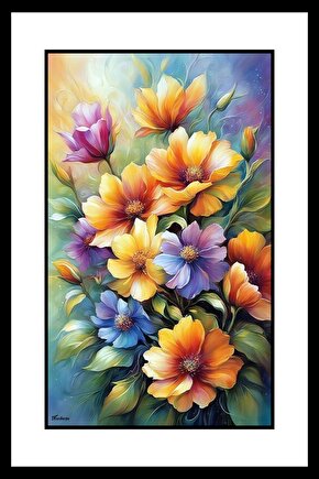 Renkli Çiçek Bahçesi Digital Art ( ÇERÇEVESİZ - ÇERÇEVE YOKTUR ) ( ULTRA HD ) FOLYO AFİŞ - POSTER