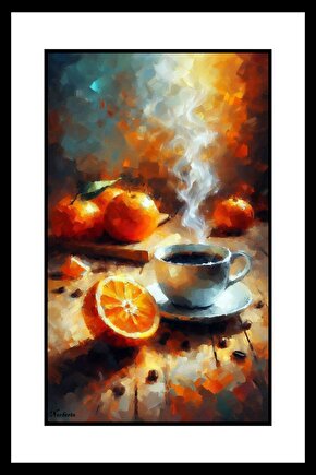 Portakallı Çay Digital Art ( ÇERÇEVESİZ - ÇERÇEVE YOKTUR ) ( ULTRA HD ) FOLYO AFİŞ - POSTER