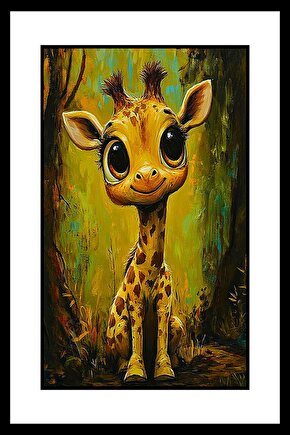 Minik Zürafa Digital Art ( ÇERÇEVESİZ - ÇERÇEVE YOKTUR ) ( ULTRA HD ) FOLYO AFİŞ - POSTER