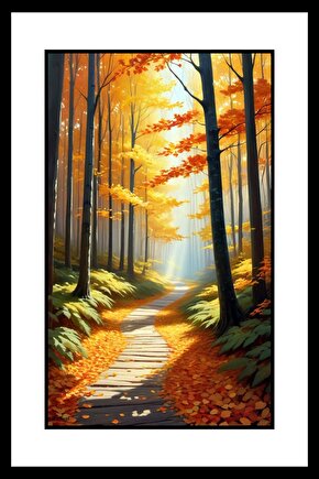 Ağaçlı Yol Digital Art ( ÇERÇEVESİZ - ÇERÇEVE YOKTUR ) ( ULTRA HD ) FOLYO AFİŞ - POSTER