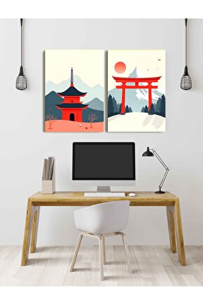 Matisse - Sanat - Soyut - Doğa - Ev - Yaşam ( 2 Li Çerçevesiz ) Poster - Afiş - Tablo NNHT181