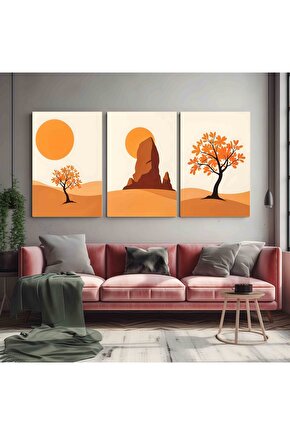 Matisse - Boho - Art Deco - Soyut - Doğa ( 3 lü Çerçevesiz ) Poster - Afiş - Tablo KR2C01285