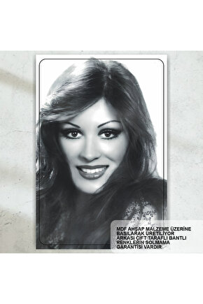 gülşen bubikoğlu yeşilçam türk sineması siyah beyaz tablo retro ahşap poster