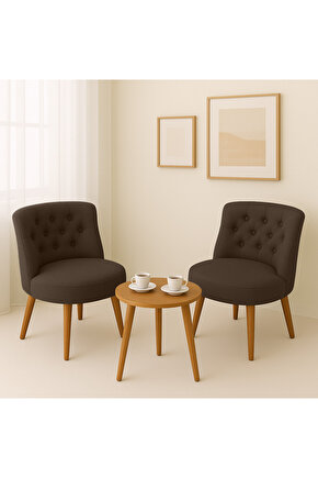 İkili Berjer Koltuk Kahverengi - Çay Seti Koltuk Takımı
