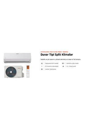 Vitoclima 050 Pro+ 12.000 BTU İnverter Split Klima R32 A++ Beyaz 2025 (Montaj Dahil)