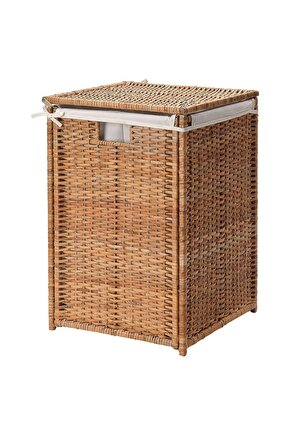 Rattan Çamaşır Sepeti 80 Litre MeridyenDukkan Naturel Kirli Çamaşır Sepeti